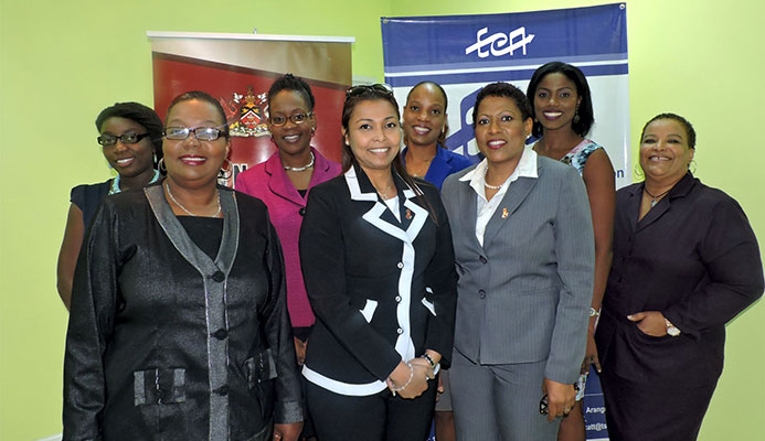 Front L-R: Heather Rodney (HASC Assistant Manager), Suzetta Ali (ECA Chairman), Joycelyn Francois-Opadeyi (ECA CEO) together with members of the HASC team